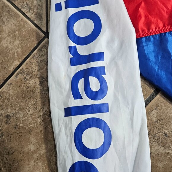 Polaroid Hooded White Jacket Pullover Supercolor Windbreaker Size M - Picture 6 of 8